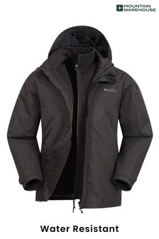 Mountain Warehouse Black Fell Mens 3 in 1 Water Resistant Jacket (Q30415) | $96