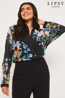 Schwarzes florales Muster - Lipsy Bedrucktes Hemd (Q30573) | 49 €