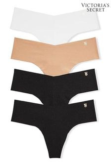 Victoria's Secret Black Nude White Thong Multipack Knickers (Q31419) | kr370