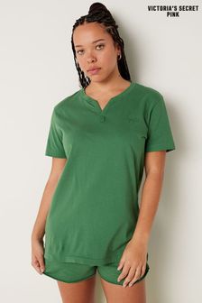 Vert de pins forestiers - T-shirt Victoria’s Secret Rose Col en V Manche courte (Q31470) | €31