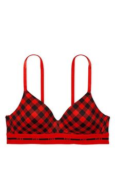 Victoria's Secret PINK Red Pepper Tartan Non Wired Lightly Lined Smooth T-Shirt Bra (Q31504) | €38