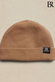 Banana Republic Brown Ribbed Cotton Beanie Hat (Q31578) | €29