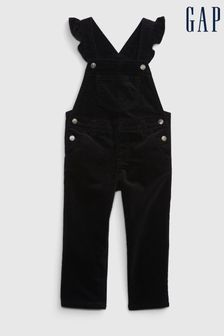 Gap Black Velvet Flare Overalls Dungarees (Q31585) | €27