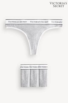 Victoria's Secret Medium Heather Grey Thong Logo Multipack Knickers (Q31609) | €29