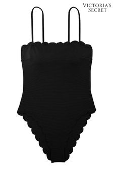 Victoria's Secret Black Scallop Bandeau Swimsuit (Q32405) | kr883