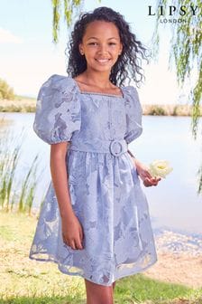Lipsy Blue Puff Sleeve Occasion Dress (3yrs-16yrs) (Q32431) | TRY 1.150 - TRY 1.334