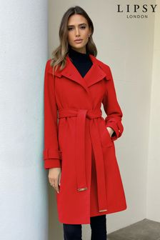 Lipsy Red Funnel Wrap Coat (Q32972) | INR 12,425