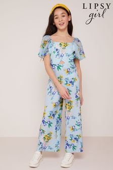 Lipsy Blue Floral Chiffon Sleeve Jumpsuit (Q33108) | INR 3,087 - INR 3,969