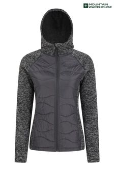 Mountain Warehouse Black Ascent Womens Hybrid Fleece (Q33452) | €31
