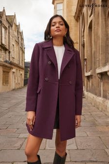 Love & Roses Purple Premium Double Breasted Dolly Coat (Q33637) | TRY 2.686