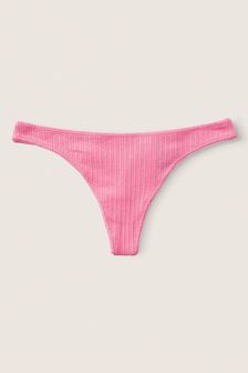 Victoria's Secret PINK Dreamy Pink Pointelle Cotton Thong Knickers (Q34154) | €10