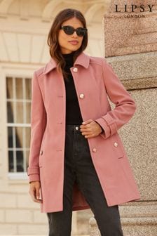 Pink - Lipsy Princess Military A Line Coat (Q34246) | BGN202