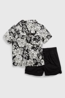 Gap Blue Linen Cotton Floral TwoPiece Outfit Set - Baby (Q34277) | €40