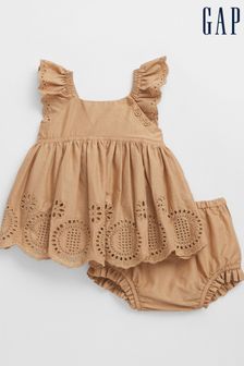 Gap Brown Broderie Flutter Sleeve Outfit Set - Baby (Q34341) | 32 €