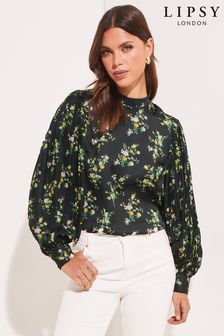 Атласная блузка со складками на рукавах Lipsy (Q34428) | €24