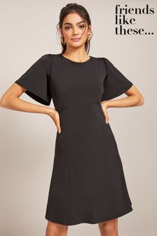 Friends Like These Black Mix Match Printed Angel Sleeve Mini Dress (Q34477) | 49 €