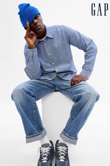 Gap Blue Chambray Shirt in Untucked Fit (Q34536) | €20.50