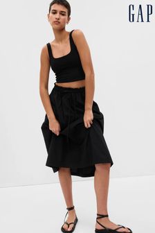 Gap Black Paperbag PullOn Midi Skirt (Q34625) | €33
