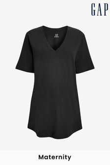 Gap Black Maternity Short Sleeve V Neck Slouchy T-Shirt (Q34652) | €22