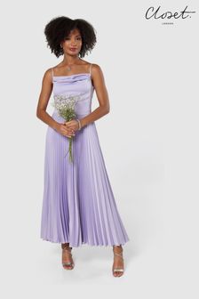 Closet Purple Cowl Pleated Bridesmaid Dress (Q34799) | €52