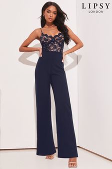 Lipsy Navy Strappy Lace Cami Top Jumpsuit (Q35016) | 43 €