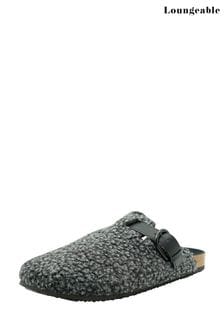 Loungeable Grey Knit Mule Slider with Buckle (Q35027) | €30