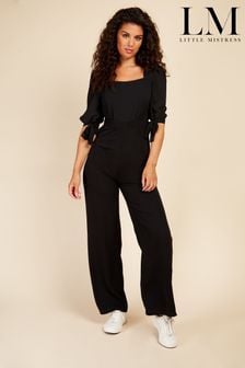 Little Mistress Black Seersucker Jumpsuit (Q35071) | DKK360