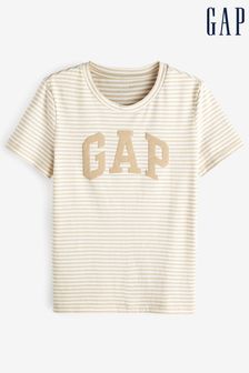 Gap Beige Organic Cotton Gap Logo Crew Neck T-Shirt (Q35095) | €10.50