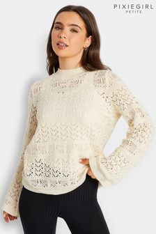 PixieGirl Petite White Crochet Top (Q35533) | €16.50