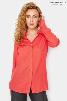 Long Tall Sally Orange Long Sleeve Linen Shirt (Q35544) | €13