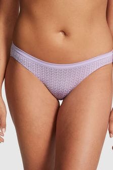 LIla vijolična - Roza progasto pletene brezšivne bikini spodnjice Victoria's Secret (Q35642) | €10