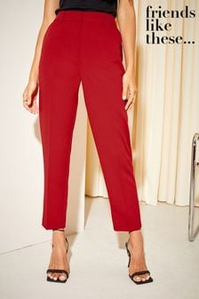 Friends Like These Lipstick Red Tailored Ankle Grazer Trousers (Q35807) | 85 zł