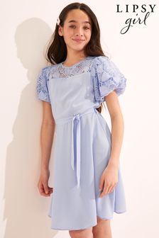 Lipsy Blue Lace Yoke Dress (Q36096) | €15 - €19