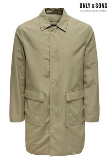 Only & Sons Brown Lightweight Mac Coat (Q36344) | $119