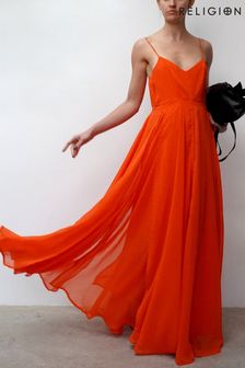 Religion Orange Infamous Olsen Full Layer Maxi Dress (Q36524) | 315 zł