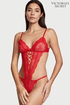 Victoria's Secret Lipstick Red Soft Cup Crotchless Bodysuit (Q36541) | €25