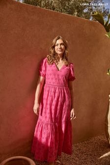 Long Tall Sally Pink V-Neck Broderie Dress (Q36802) | 33 €