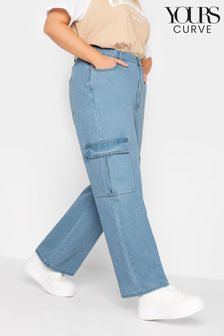 Yours Curve Blue Cargo Jean (Q36811) | OMR17