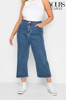 Yours Curve Blue Cropped Wide Leg Jean (Q37546) | INR 4,188