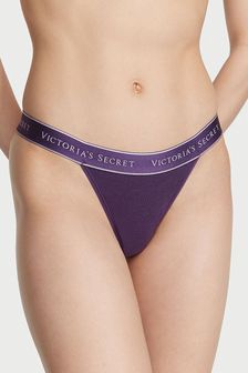 Victoria's Secret Valiant Purple Smooth Logo Thong Knickers (Q37759) | €10