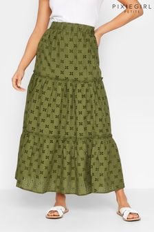 PixieGirl Petite Green Broderie Maxi Skirt (Q37899) | €24