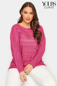 Rosa - Yours Curve Schulterfreier Pullover (Q37903) | 36 €