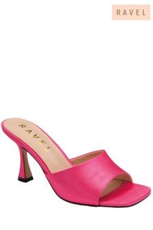 Ravel Pink Heeled Mule Sandals (Q38088) | €37