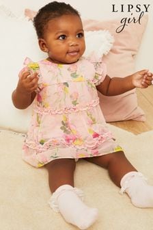 Lipsy Pink Baby Tiered Ruffle Dress (Q38147) | $39 - $42