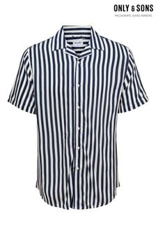 Only & Sons Blue Stripe Viscose Shirt (Q38872) | OMR13