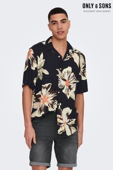 Only & Sons Navy Short Sleeve Printed Shirt (Q38874) | 1,300 UAH
