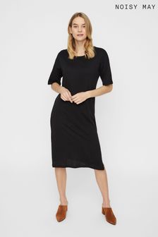 NOISY MAY Black Oversized Midi T-Shirt Dress (Q38951) | €28