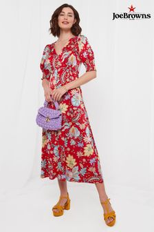 Joe Browns Red Poppy Floral Dress (Q39529) | €41