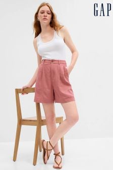 Gap Pink High Rise Pleated Linen Shorts (Q40073) | €18.50