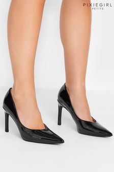 PixieGirl Petite Black Patent Mid Court Shoes (Q40080) | €22